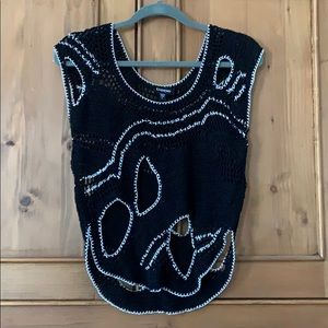 Bebe Crochet and Chain Sleeveless Top